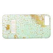 Mint groene waterverf en gouden folie confetti Case-Mate iPhone case (Achterkant (Horizontaal))