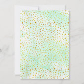 Mint groene waterverf gouden trouwparen douchen kaart (Achterkant)