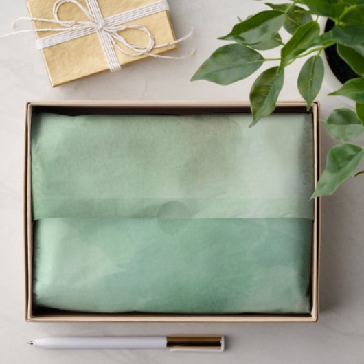 Mint groene Waterverf handschilderd Tissuepapier (Geschenk)