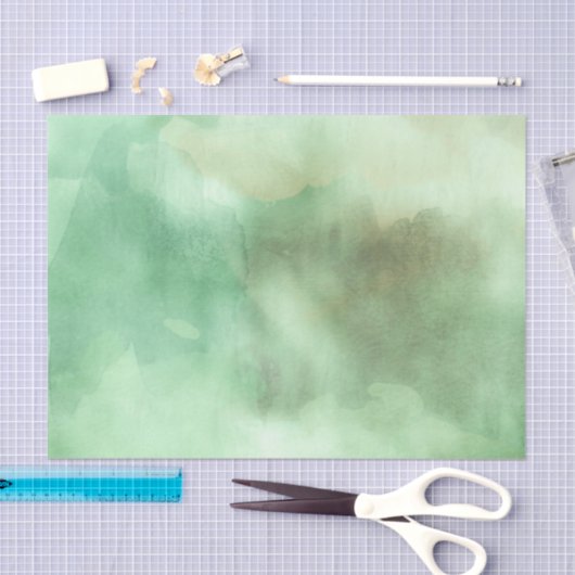 Mint groene Waterverf handschilderd Tissuepapier (Craft)