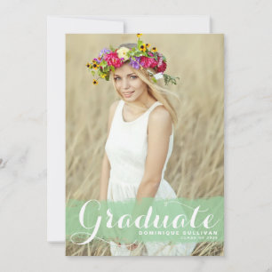 Mint Groene Waterverf Overlay Foto Afstuderen Kaart