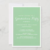 Mint Groene Waterverf Overlay Foto Afstuderen Kaart (Achterkant)