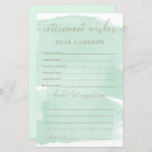 Mint Groene Waterverf Pensioenwensen (Voorkant / Achterkant)