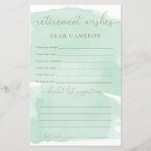 Mint Groene Waterverf Pensioenwensen (Voorkant)