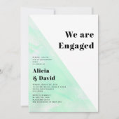 Mint-groene waterverf streept verlofpartij kaart (Voorkant)