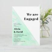 Mint-groene waterverf streept verlofpartij kaart (Staand voorkant)