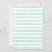 Mint-groene waterverf streept verlofpartij kaart (Achterkant)