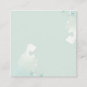 Mint groene waterverf vierkante visitekaartje (Achterkant)