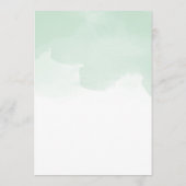 Mint Groene Waterverven Zwart Script Bruiloft Menu (Achterkant)