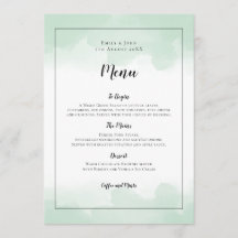 Mint Groene Waterverven Zwart Script Bruiloft