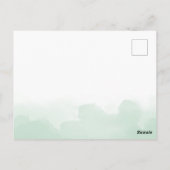 Mint Groene Waterverven Zwart Script De datum opsl Briefkaart (Achterkant)