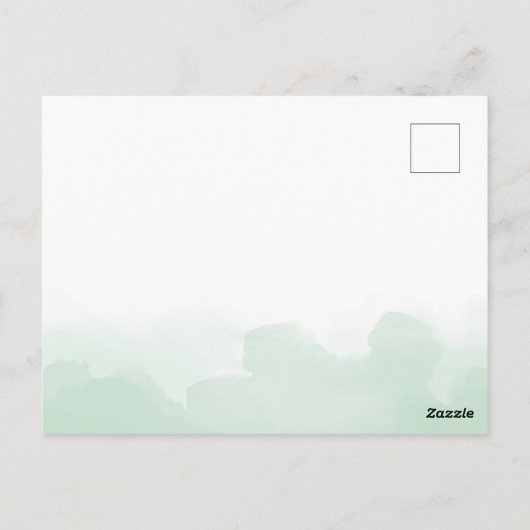Mint Groene Waterverven Zwart Script De datum opsl Briefkaart (Achterkant)