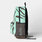 Mint Groene Zebra Strepen Patroon Bedrukte Rugzak (Rechts)