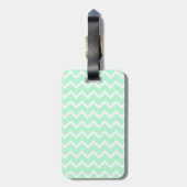 Mint Groene Zigzag met aangepast monogram. Bagagelabel (Achterkant verticaal)