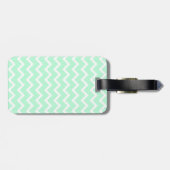 Mint Groene Zigzag met aangepast monogram. Bagagelabel (Achterkant horizontaal)