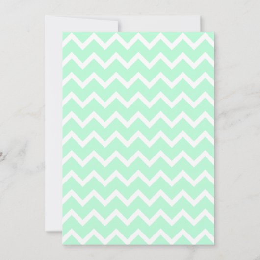 Mint Groene Zigzag met aangepast monogram. Kaart (Achterkant)