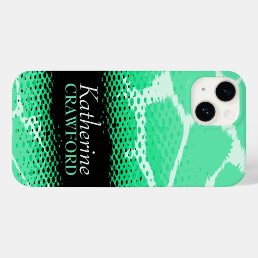Mint groene zwarte grafische dierlijke afdruk Case-Mate iPhone case (Achterkant (horizontaal))
