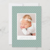 Mint Hallo Baby 2 Fotogeboorte Aankondiging (Achterkant)