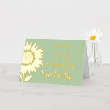 Mint Happy Birthday Sunflower Custom Name,Age