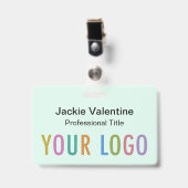 Mint Hard Plastic Naam Badge Clip Lanyard of Reel (Voorkant met clip)