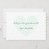 Mint hart... ben je mijn bruidmaidskaarten kaart (Achterkant)