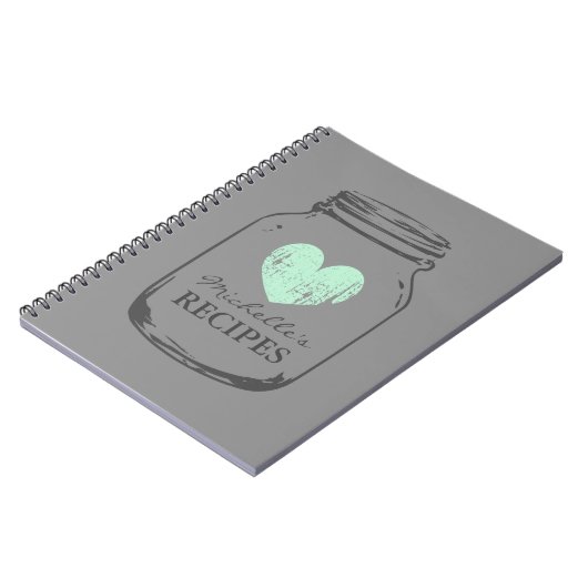 Mint hart  mason notitieboek van potglas (Linkerzijde)