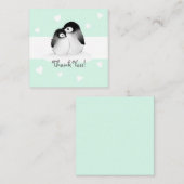 Mint hart Pinguïn Dank u Notecards Notitiekaartje (Voorkant / Achterkant)