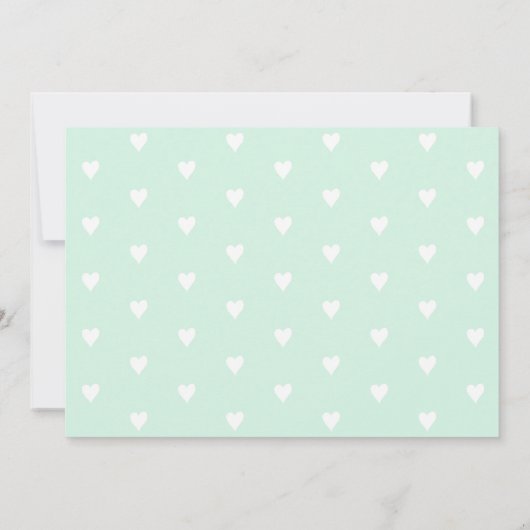 Mint Heart Beer Baby Shower-uitnodigingen Kaart (Achterkant)