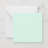Mint Heart Bunny Baby shower Dank u Notecards Notitiekaartje (Achterkant)