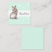 Mint Heart Bunny Baby shower Dank u Notecards Notitiekaartje (Voorkant / Achterkant)