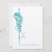 Mint Heart Circles and Swirls Wedding Invite Kaart (Achterkant)
