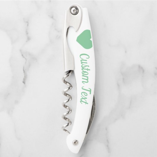 Mint Heart Custom Corkschroef Kurkentrekker (Voorkant)