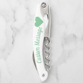 Mint Heart Custom Corkschroef Kurkentrekker (Achterkant)