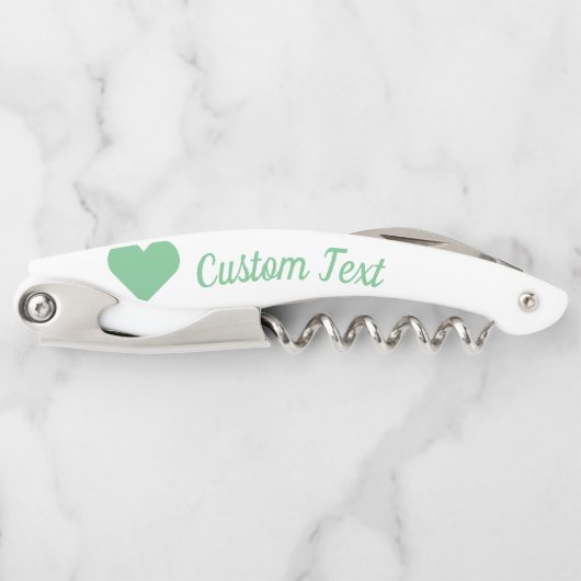 Mint Heart Custom Corkschroef Kurkentrekker (Voorkant)