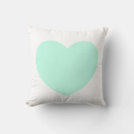 Mint Heart Pillow Kussen
