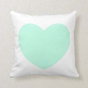 Mint Heart Pillow Kussen