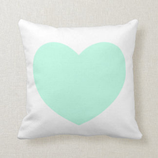 Mint Heart Pillow Kussen