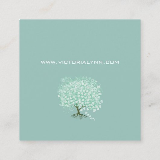 Mint Heart Tree-Visitekaartje Vierkante Visitekaartje (Achterkant)