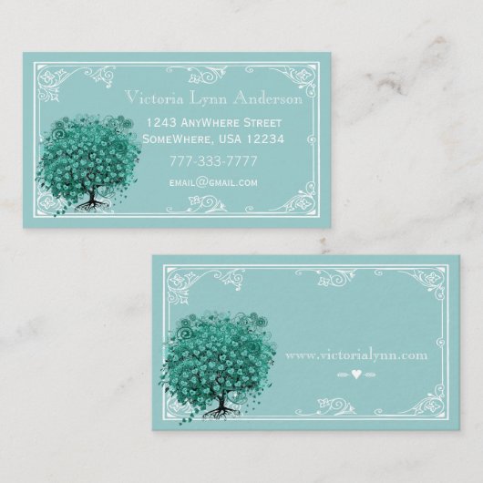 Mint Heart Tree-Visitekaartje Visitekaartje (Voorkant / Achterkant)