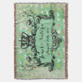 Mint Hearts Custom Wedding Royal Crown Throw Deken (Voorkant Verticaal)