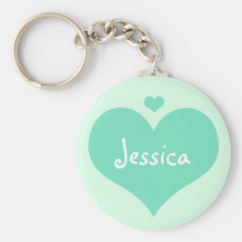Mint Hearts Personalized Girly Name Sleutelhanger