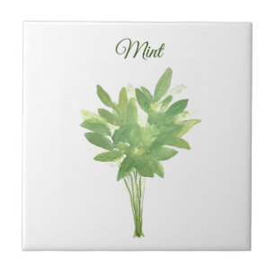 Mint Herb Greenery Kitchen Culinaire Green Chic Tegeltje