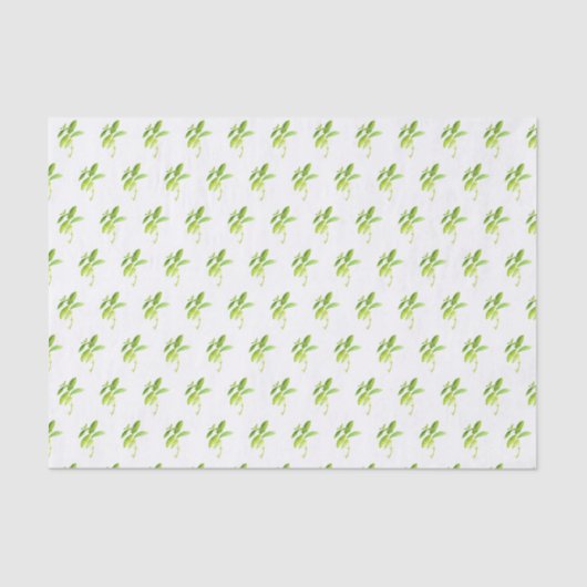 Mint herb Waterverf Greenery Mam Pattern Rustic Tissuepapier (Voorkant)