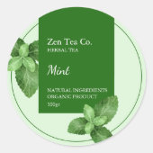 Mint Herbal Tea Business Label (Voorkant)