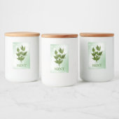 Mint Herbs Label Voedselcontainer Etiket (Flessen)