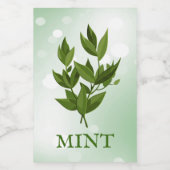 Mint Herbs Label Voedselcontainer Etiket (Enkel label)