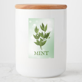 Mint Herbs Label Voedselcontainer Etiket