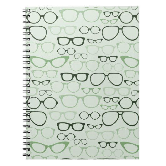 Mint Hipster Glasses Notitieboek (Voorkant)