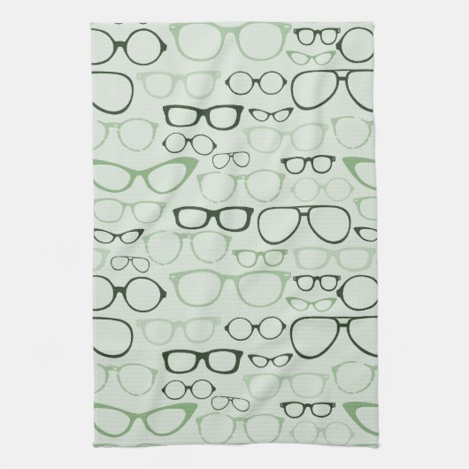 Mint Hipster Glasses Theedoek (Verticaal)