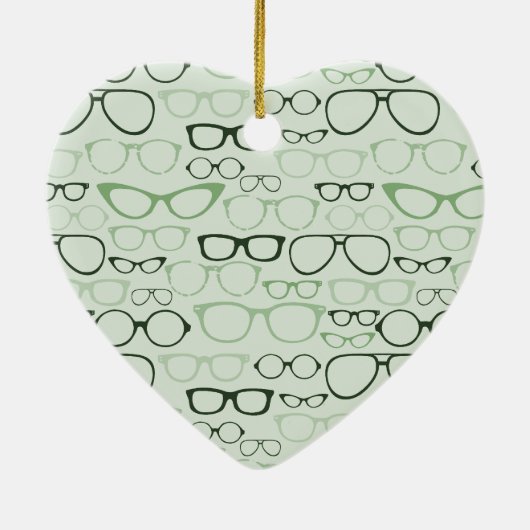 Mint Hipster glazen Keramisch Ornament (Achterkant)